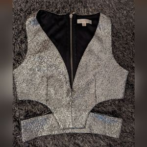 Silver Crop Top